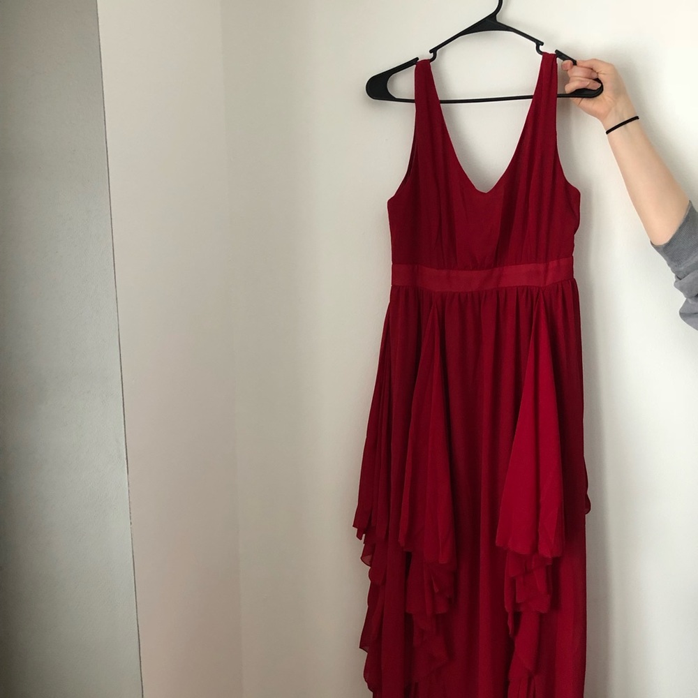 Long Maxi, V neck dress in Red!